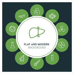 health, science, sports Infographic Circle outline Icons Set. Contains such Icons as  business,  website,  elements,  background,  pattern,  illustration and more. ..Fully Editable. Pixel Perfect