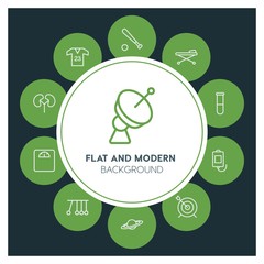 health, science, sports Infographic Circle outline Icons Set. Contains such Icons as  business,  website,  elements,  background,  pattern,  illustration and more. ..Fully Editable. Pixel Perfect