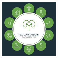 health, science, sports Infographic Circle outline Icons Set. Contains such Icons as  business,  website,  elements,  background,  pattern,  illustration, ice and more. ..Fully Editable. Pixel Perfect