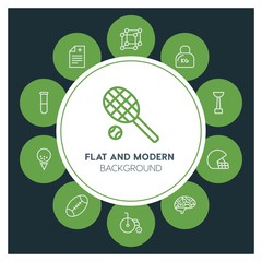 health, science, sports Infographic Circle outline Icons Set. Contains such Icons as  business,  website,  elements,  background,  pattern,  illustration and more. ..Fully Editable. Pixel Perfect