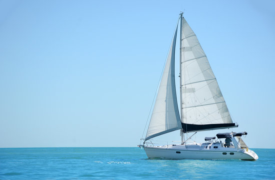 sailboat on the ocean gulf of mexico 
