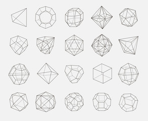 abstract geometry shapes vector outline set - 201215732