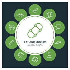 health, science, sports Infographic Circle outline Icons Set. Contains such Icons as  business,  website,  elements,  background,  pattern,  illustration and more. ..Fully Editable. Pixel Perfect