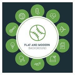 health, science, sports Infographic Circle outline Icons Set. Contains such Icons as  business,  website,  elements,  background,  pattern,  illustration, bow and more. ..Fully Editable. Pixel Perfect