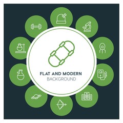 health, science, sports Infographic Circle outline Icons Set. Contains such Icons as  business,  website,  elements,  background,  pattern,  illustration, bow and more. ..Fully Editable. Pixel Perfect