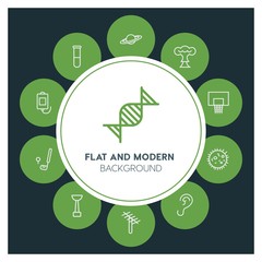 health, science, sports Infographic Circle outline Icons Set. Contains such Icons as  business,  website,  elements,  background,  pattern,  illustration, ear and more. ..Fully Editable. Pixel Perfect