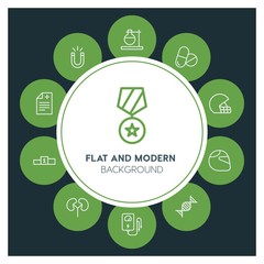 health, science, sports Infographic Circle outline Icons Set. Contains such Icons as  business,  website,  elements,  background,  pattern,  illustration and more. ..Fully Editable. Pixel Perfect