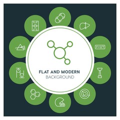 health, science, sports Infographic Circle outline Icons Set. Contains such Icons as  business,  website,  elements,  background,  pattern,  illustration and more. ..Fully Editable. Pixel Perfect