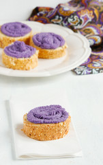 biscuit pastries (rolls) with blueberry cream
