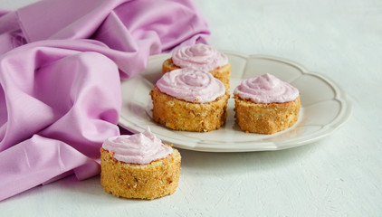 biscuit pastries (rolls) with cream