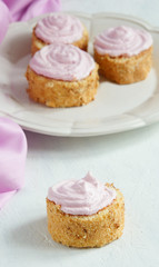 biscuit pastries (rolls) with cream