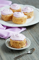 biscuit pastries (rolls) with cream