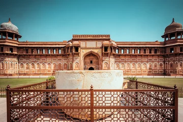 Foto op Plexiglas A wall of red fort in Delhi, India © neosiam