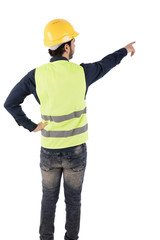 back view of pointing engineer