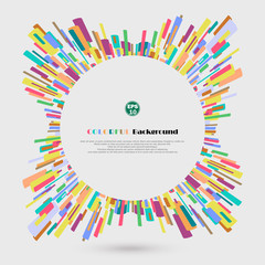 Obraz premium Abstract of 360 degree colorful crayon lines pattern. Exploring new idea for business presentation. Illustration vector eps10