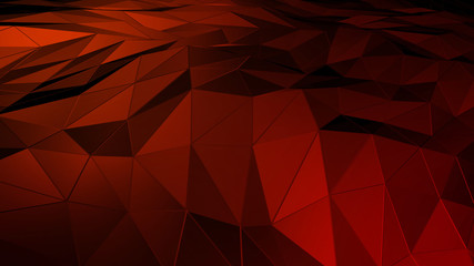 3D rendering abstract polygonal space low poly with connecting surface. Futuristic HUD background