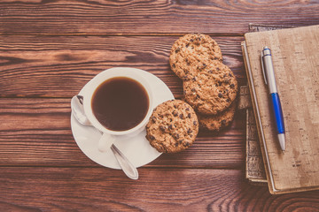 Coffee Break - Notepad and Pen along with coffee 