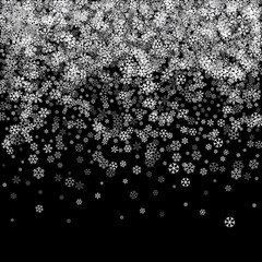 Abstract pattern of falling snowflakes