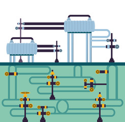 oil industry with pipeline structure vector illustration design