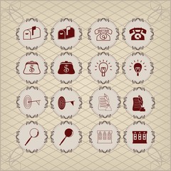 Infographic icons in vintage style