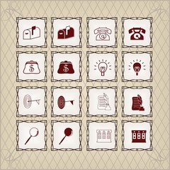 Square Icons in Vintage Style