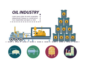 Naklejka premium oil industry with refinery plant vector illustration design