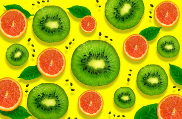background of kiwi and orange