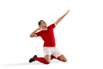 Happiness football player after goal