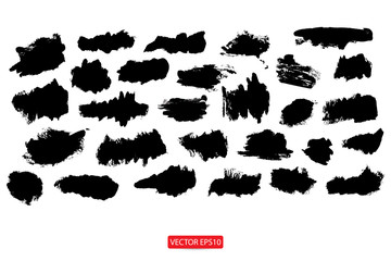 set of hand drawn painted scratched vector Illustrations template of grunge banners abstract background brush texture for promotion sale. isolated on white