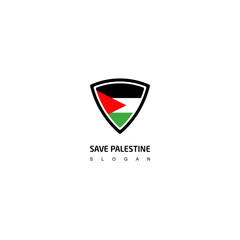 PalestineFlag Logo, Shield Icon