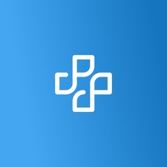 Health logo icon letter PP