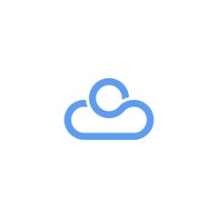 Letter S logo icon with cloud