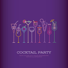 Cocktail Party vector poster design
