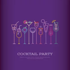 Door stickers Abstract Art Cocktail Party vector poster design