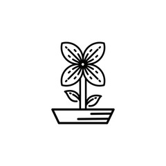 Flowers icon logo template Vector Illustration