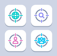 Targeting Methods - Neon Duo Icons. A set of 4 professional, pixel-perfect icons.