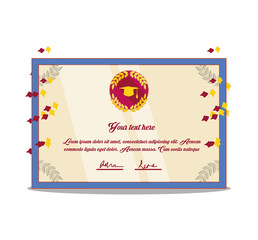 graduation card invitation icon vector illustration design