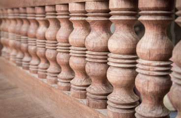 Fototapeta na wymiar Wood carved decoration with furniture, Thai style