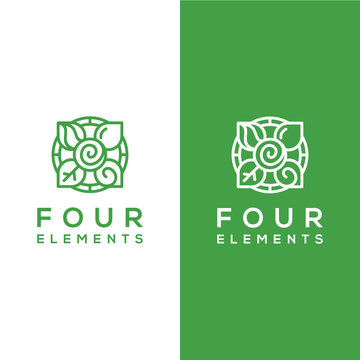 geometric vector, four elements logo template