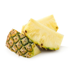 Ripe pineapple is tropical fruit isolated on white background