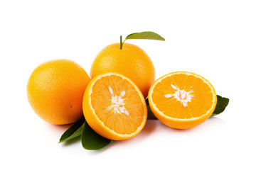 Fresh orange isolated on a white background