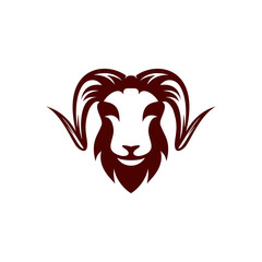 Goat head logo template vector illustration