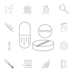 pill icon. Detailed set of Science and lab illustrations. Premium quality graphic design icon. One of the collection icons for websites, web design, mobile app
