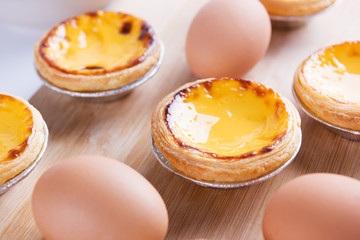 Closeup of Egg Tart.