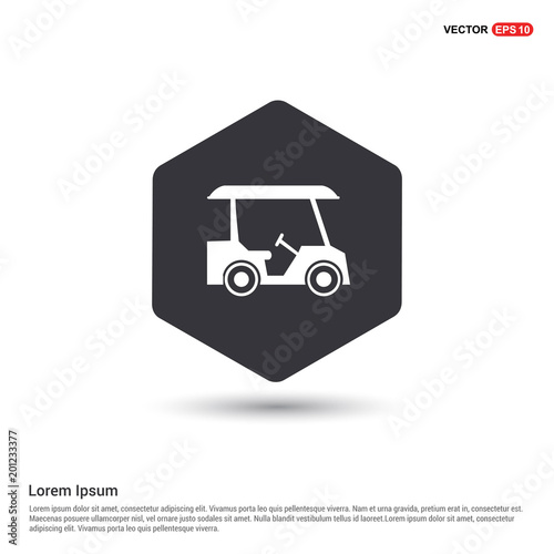 golf car icon hexa white background icon template stock image and