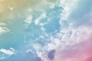 Sun and cloud background with a pastel colorful