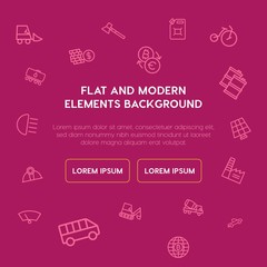 transports, industry, health, money outline vector icons and elements background concept on violet background...Multipurpose use on websites, presentations, brochures and more