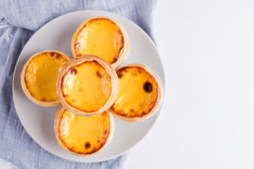 Top view of egg tart.
