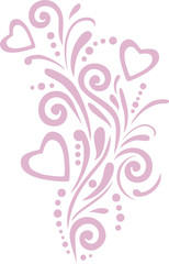 Obraz na płótnie Canvas Pink ornamental element with hearts for design