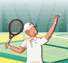 man playing tennis character vector illustration design